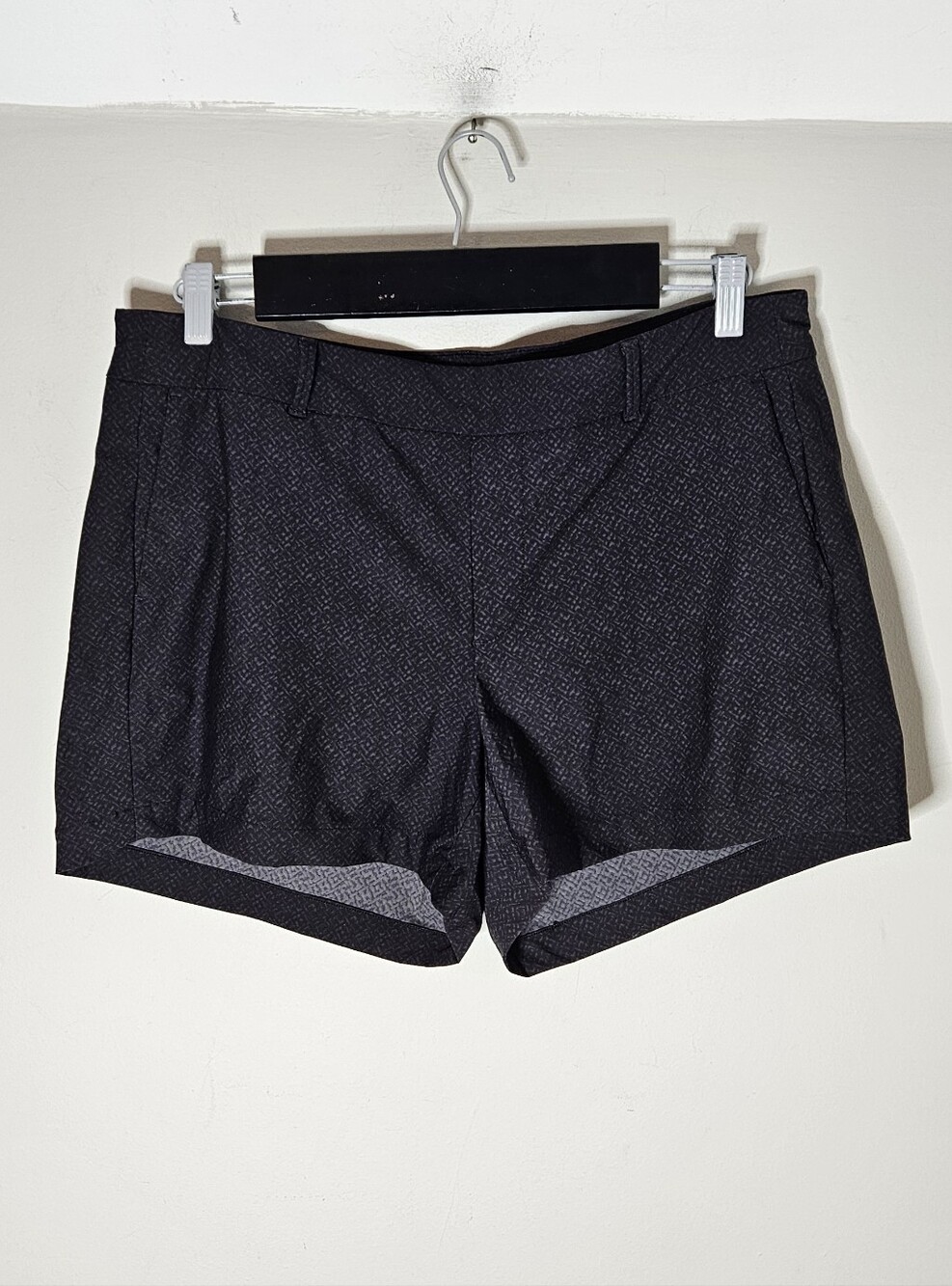 Spanx Sunshine Shorts Textured Pattern Gray Stretch Pull On Women's L